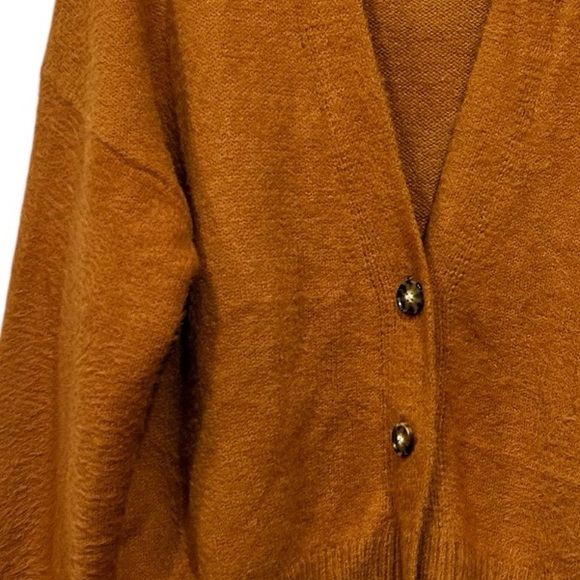 Urban Outfitters Thea Oversized Cardigan Rust Orange Boho Indie Cozy XS - Picture 3 of 10